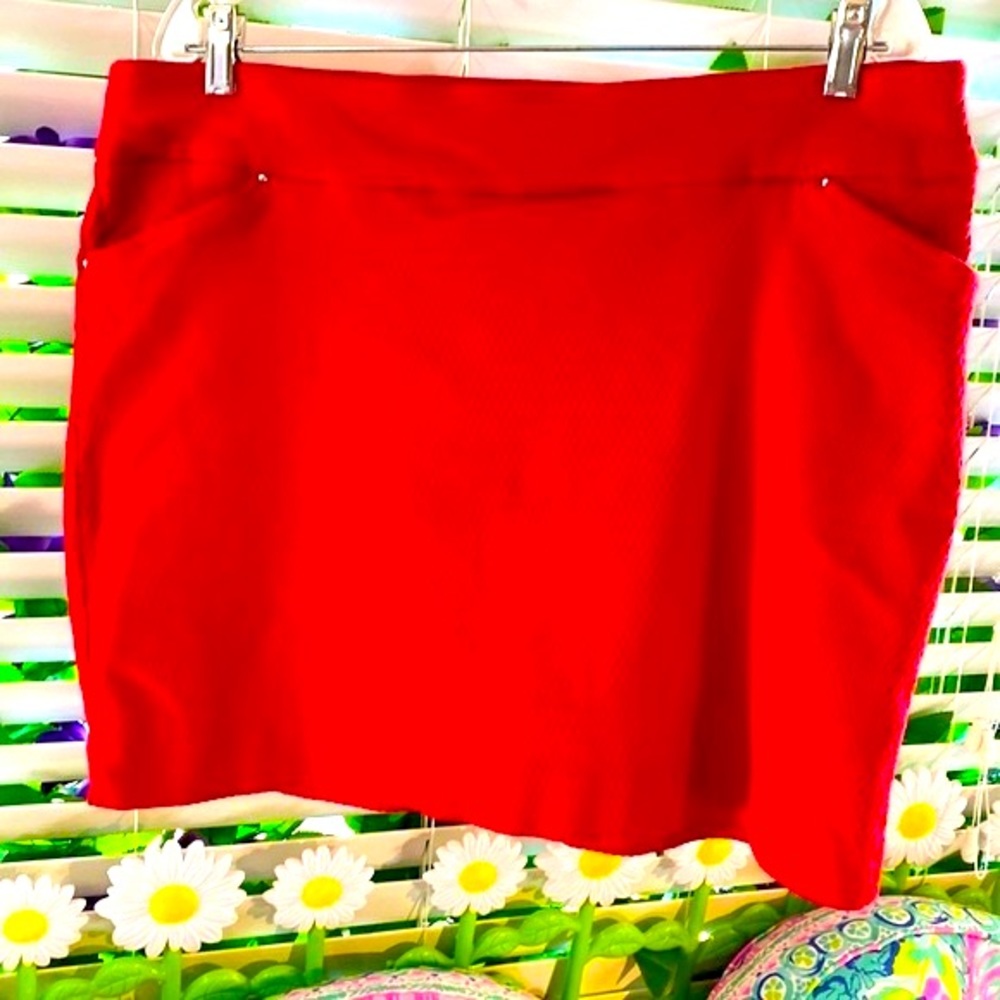 Stretchy red skort